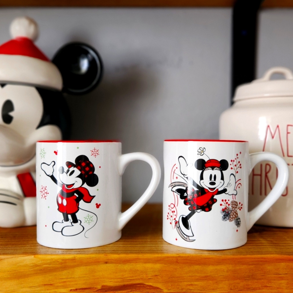 MICKEY & MINNIE MOUSE CHRISTMAS MUG SET